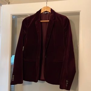 Old Navy maroon medium velvet blazer